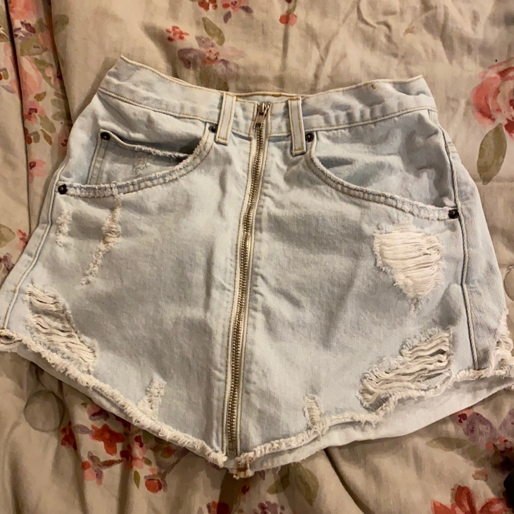 light wash carmar skirt